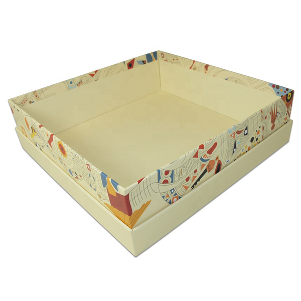 Custom Printed Packaging Color Hard Paper Square Cardboard Box With Lid