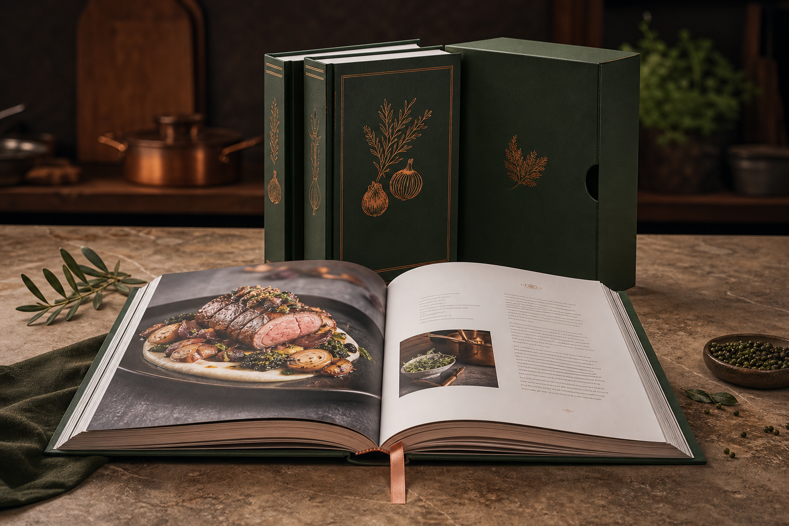 Premium recipe book, chef’s book and food culture publishing package