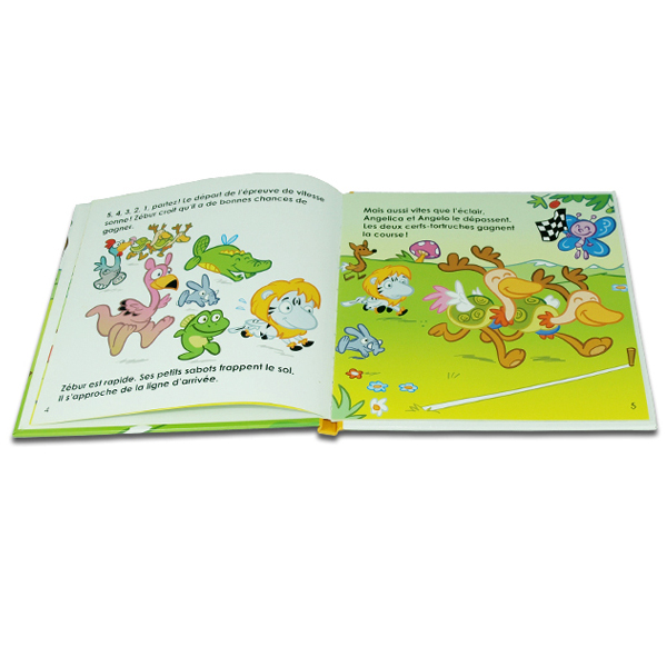 Open illustrated children's hardcover book