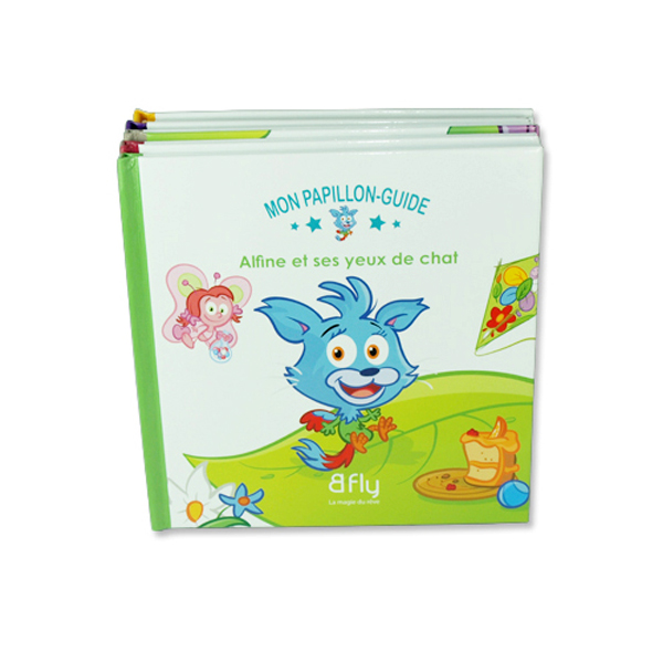 Stacked casebound children's books showing consistent spines