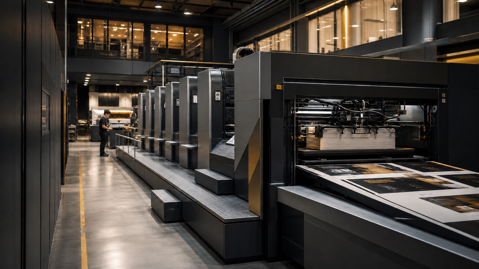 Offset printing workflow visualization with a Chinese production team