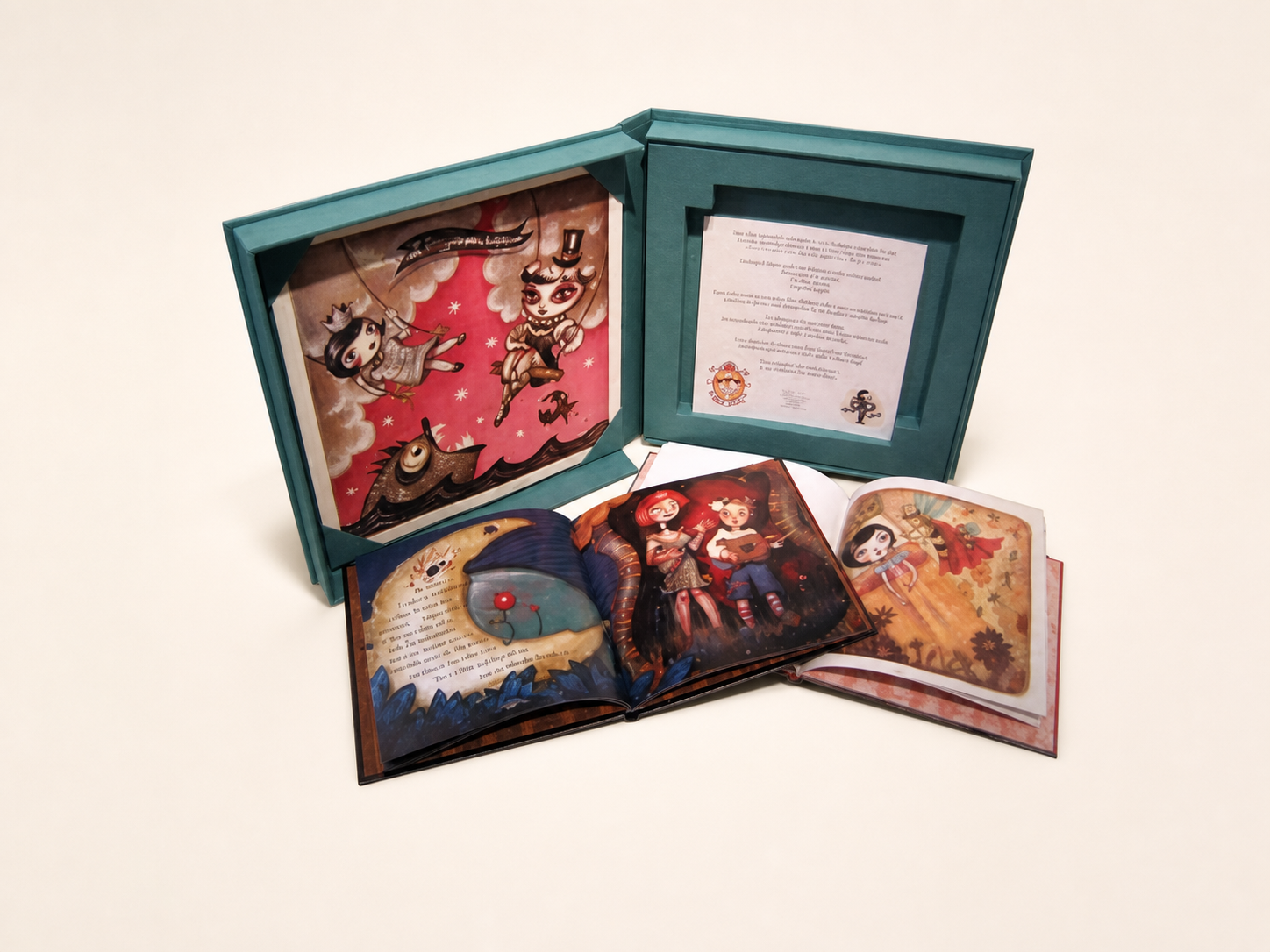 Premium illustrated children's collector book presented in a publishing interior