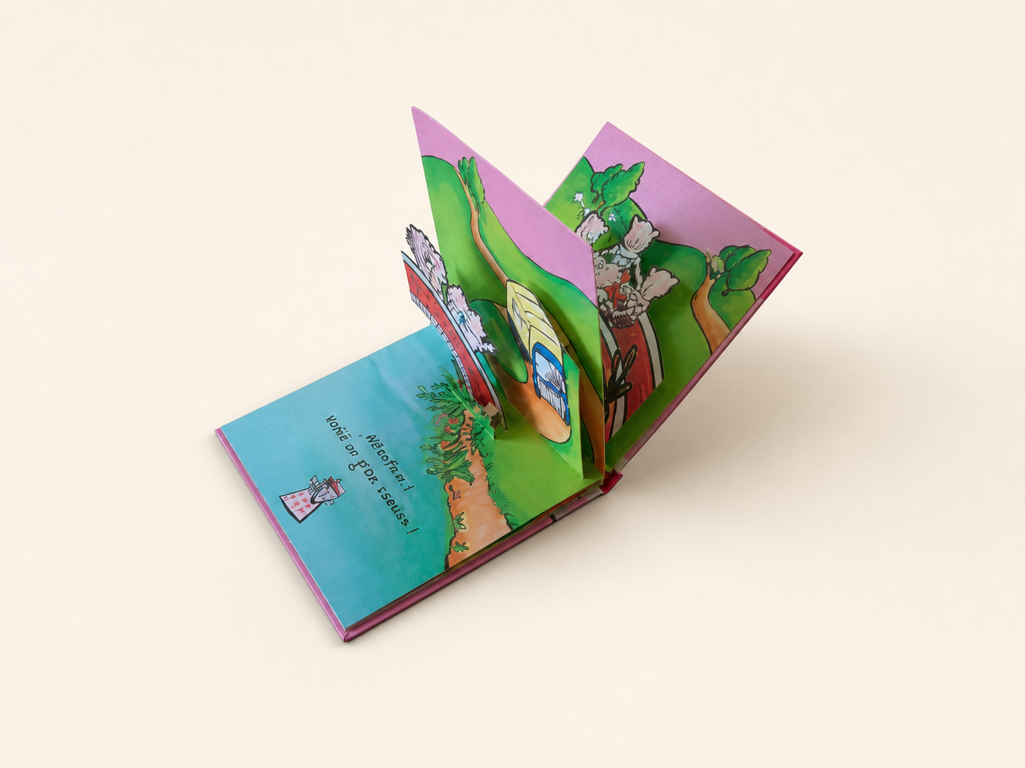 Paper engineered pop-up book in use